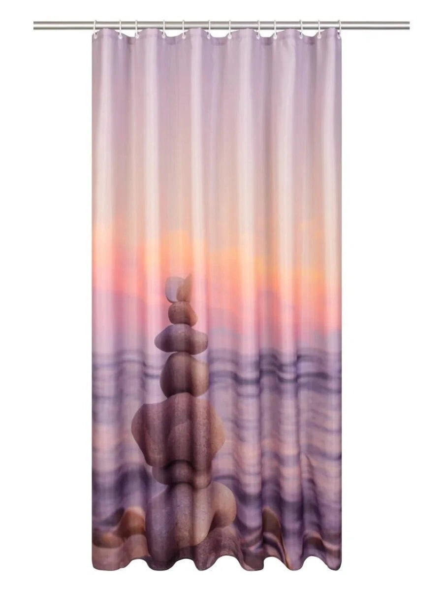 Livarno Home - Shower curtain for bathroom 180 x 200 cm - Stones Theme