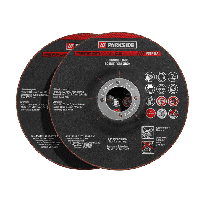 Parkside Performance - Grinding discs PSSP 2 A1 Set Of 2