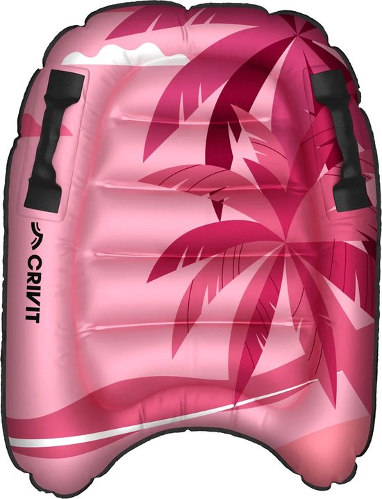 Crivit Inflatable Bodyboard - Lying surfing - Pink - 2 Ergonomic handles - For waves up to 1m