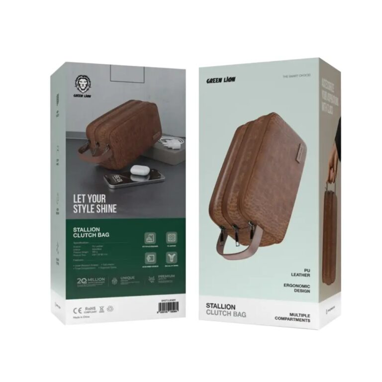 Green Lion Stallion Clutch Bag - Brown
