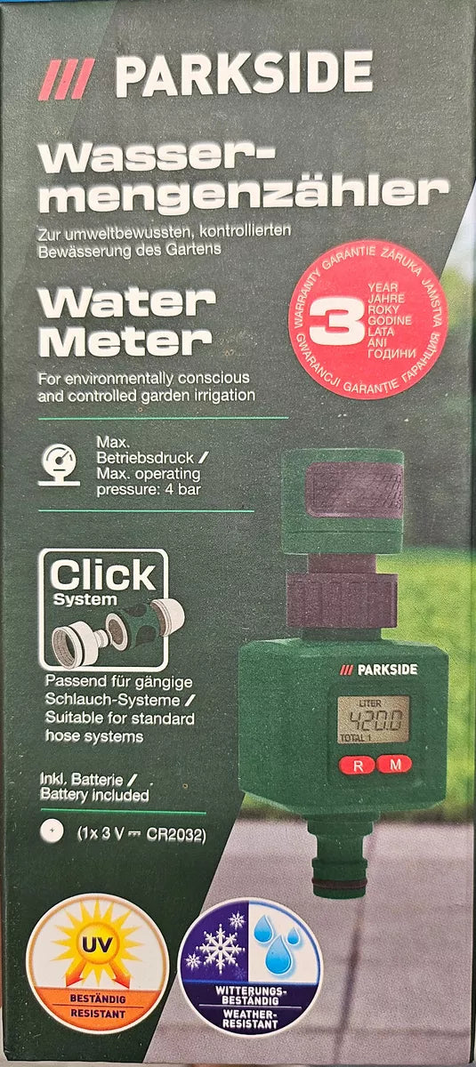Parkside - Water Meter For Garden Hose Water Watch