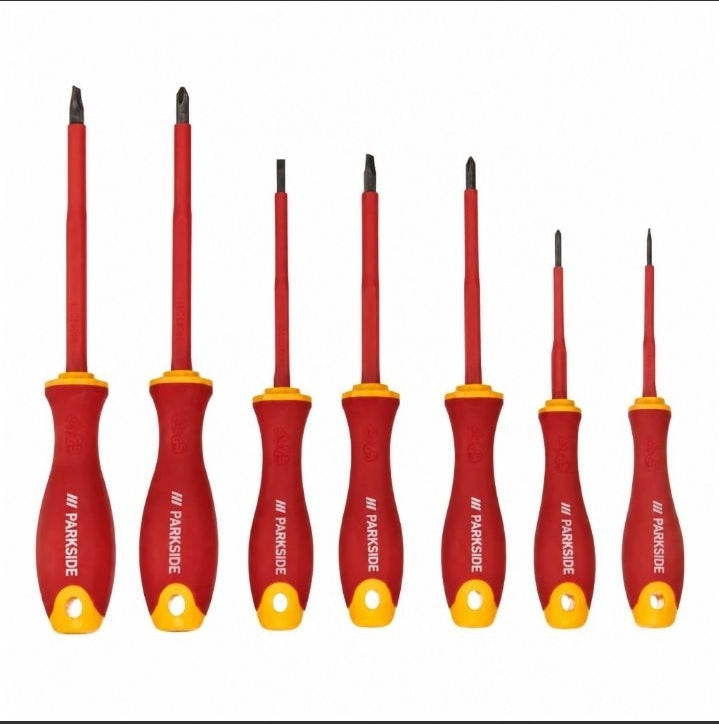 Parkside - Authorized 1000V VDE Insulated Slotted Screwdriver Tool Set 8pcs