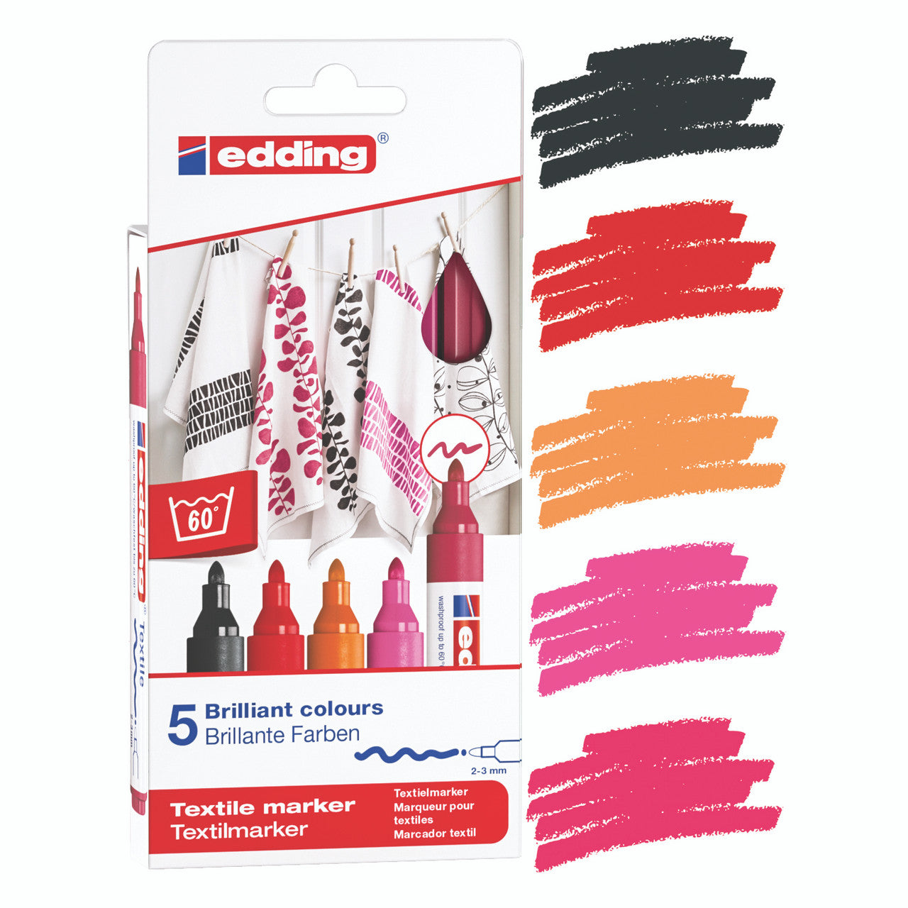 Edding 4500 - Textile Markers with a 2-3mm Round Nib.