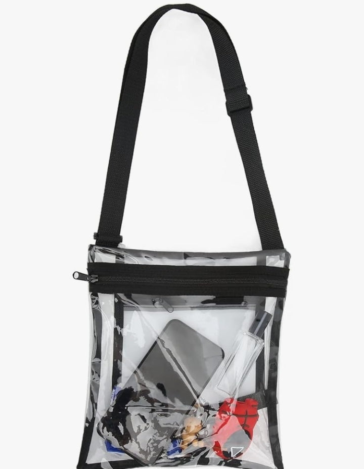Transparent Bag Adjustable Shoulder Strap Inner Pocket For Travel Shopping Beach Concerts
