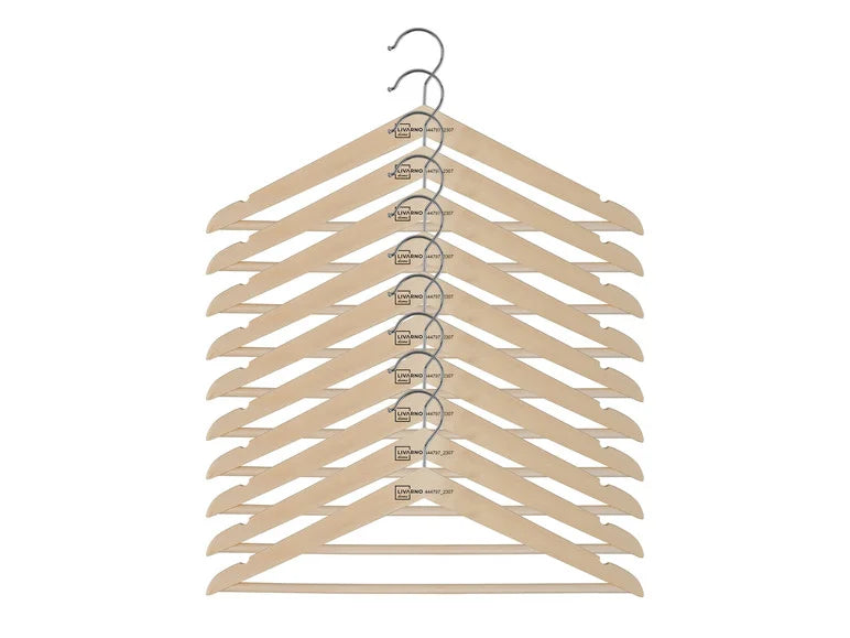 Livarno Home - Wooden coat hangers, set of 10