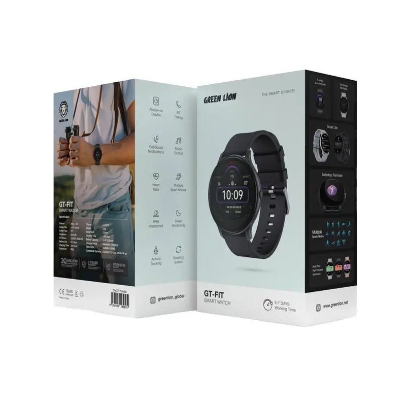 Green Lion GT-FIT Smart Watch – Black / Silver