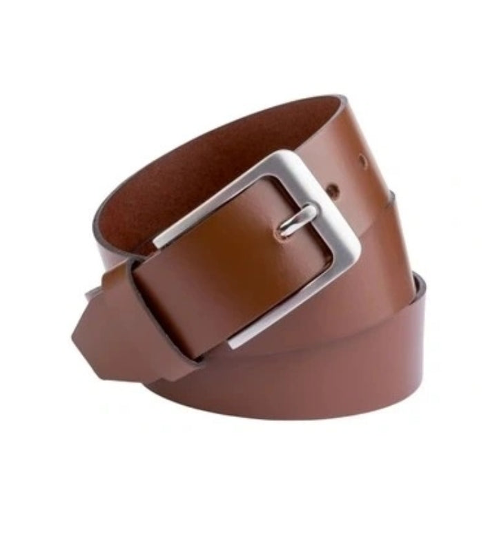 LIVERGY - Men's Classic Leather Belt with Buckle size 115 cm