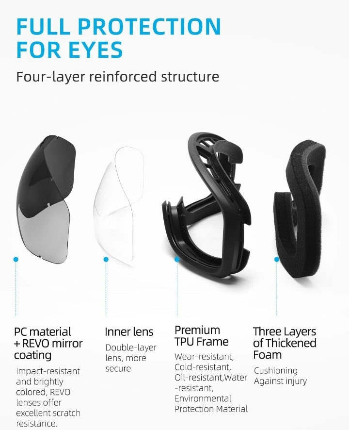 Crivit - Ski Goggles Men Women Unisex OTG Ski Goggles for Glasses Wearers Anti-Fog UV Protection.