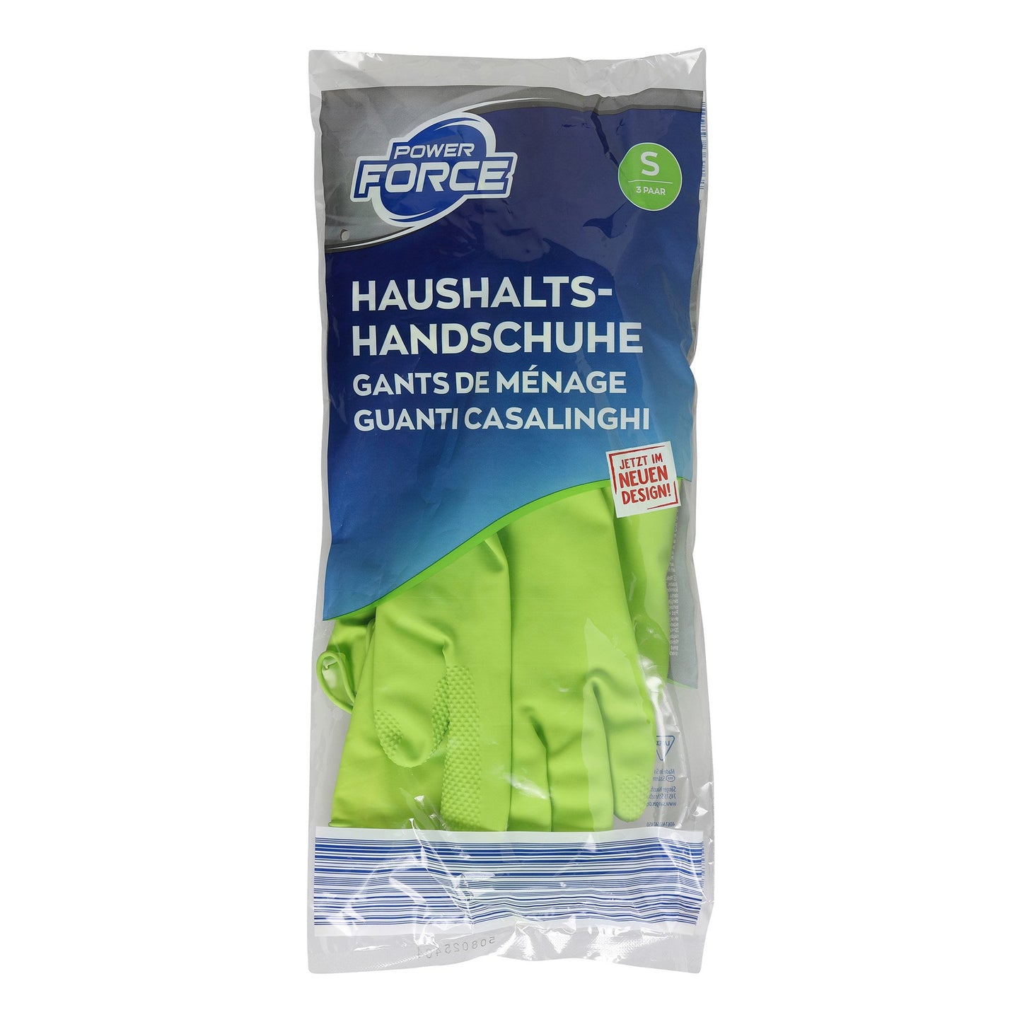 Power Force - Green Household Gloves " S ".