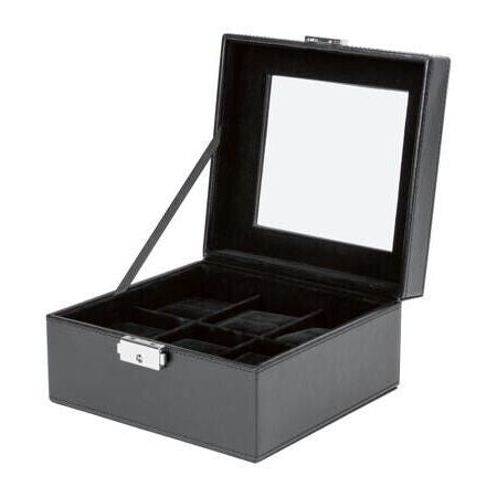 Auriol Square Watch Display Box Faux Leather With Velvet Protects With 2 Keys