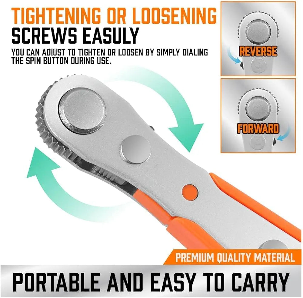 Tacklife Mini Screwdriver Bit Set DIY Ratchet Wrench Micro Torx Allen 1/4 Drive