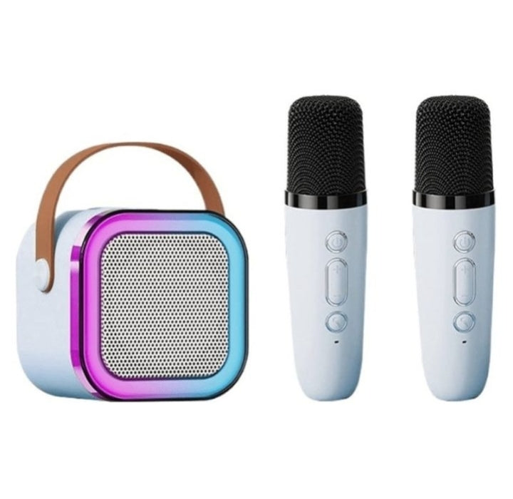 K12 Portable Karaoke Speaker with 2 Wireless Microphones.