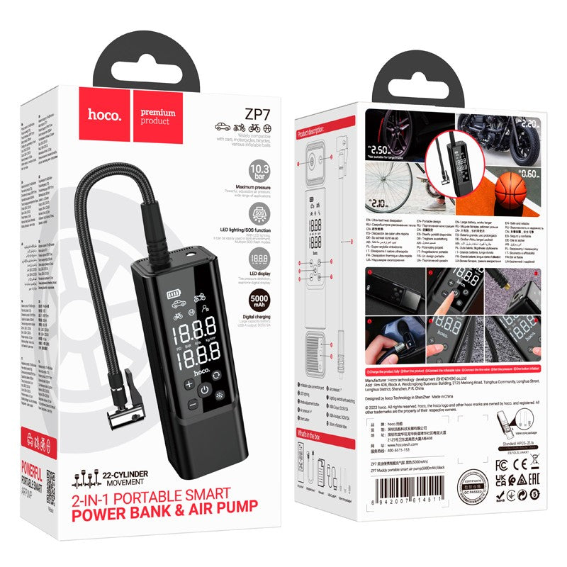 Hoco ZP5 - Portable smart air pump  5000mAh