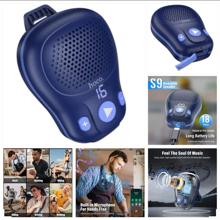 Hoco HC44 Star Bluetooth Speaker Portable Wireless Speaker with Travel Clip Blue