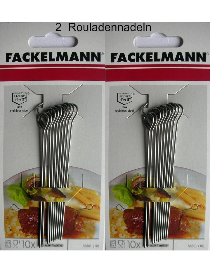 Fackelmann Roulade Pins 30 pieces Stainless steel roulade needles, 10 cm long.