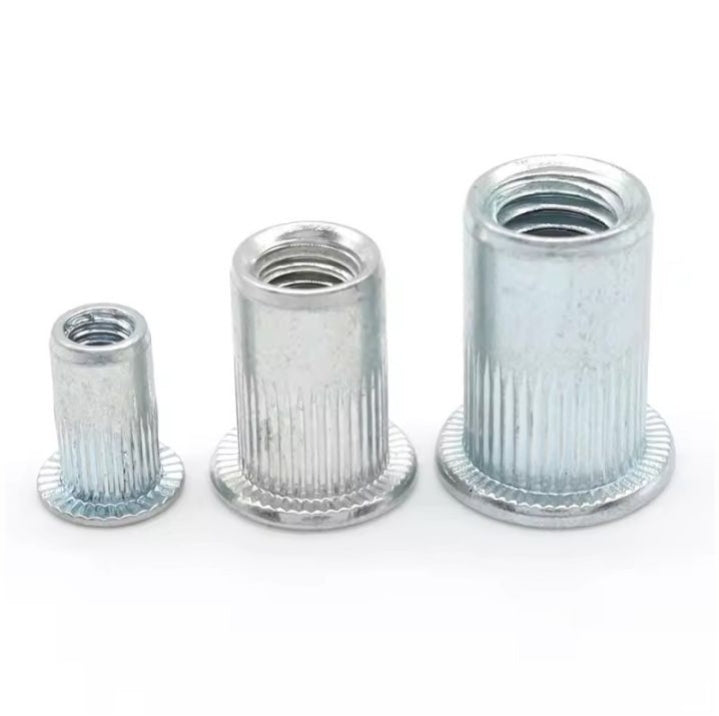 Flat Head Knurling Rivet Nut Carbon Steel - M3 M5 M6 M8 M10