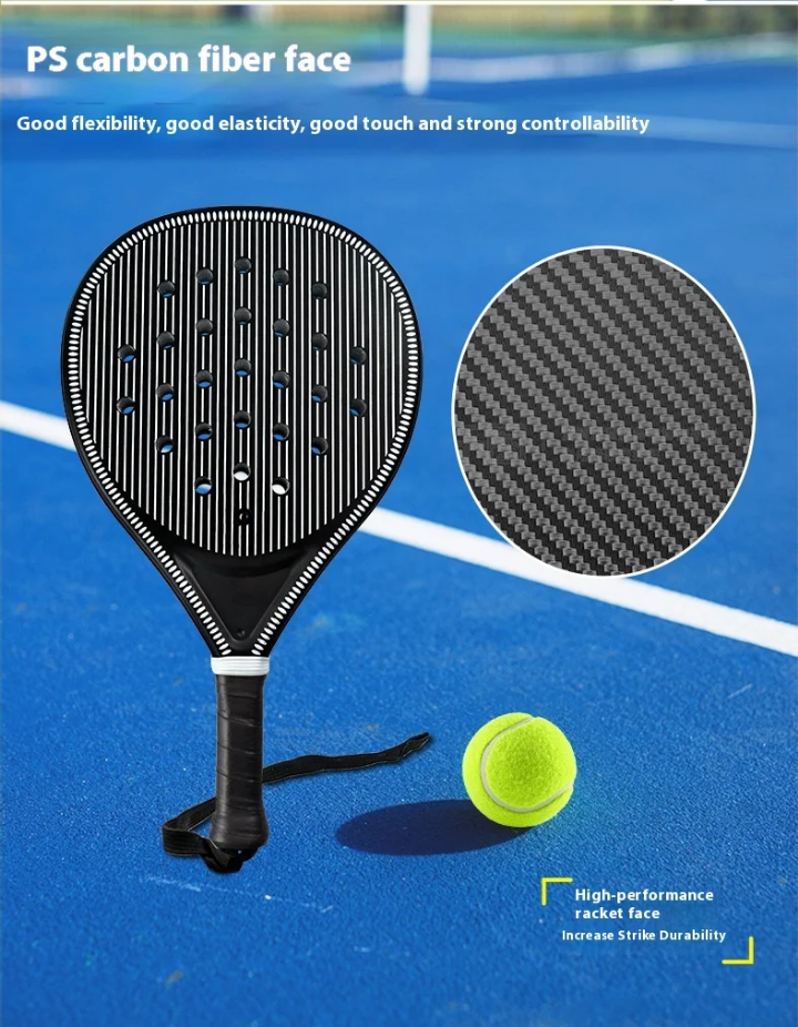 Padel Rackets for beginners size: 46. 5*25. 4*4. 5CM. Structure: Inner core foam + Carbon.