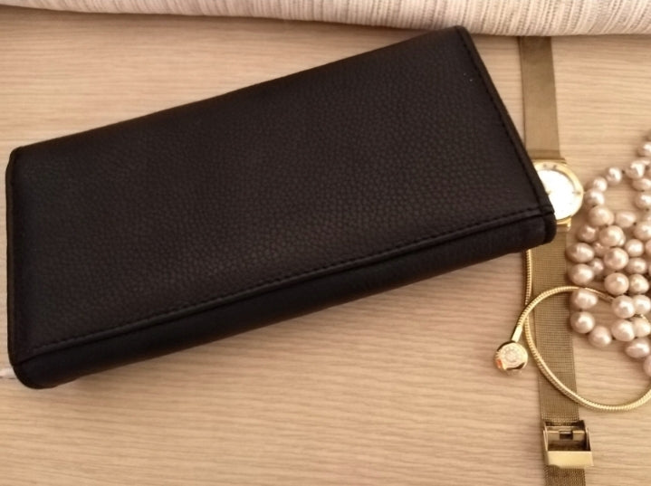 Marc Picard - natural leather black wallet for woman.