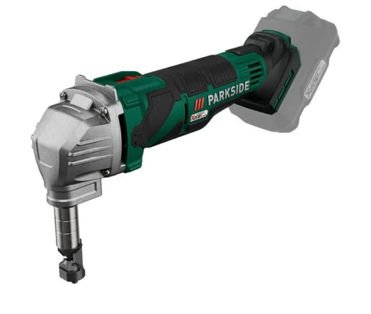 Parkside 20V Cordless Nibbler for The Precise Cutting of Metal and Other Sheet Materials, Suitable for Clean Straight and Curved cuts with Low Material Wastage, Ergonomic Handle with Soft Grip