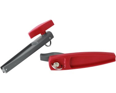 Fackelmann can opener, edge-free, 18.5 cm, Red & Grey Color