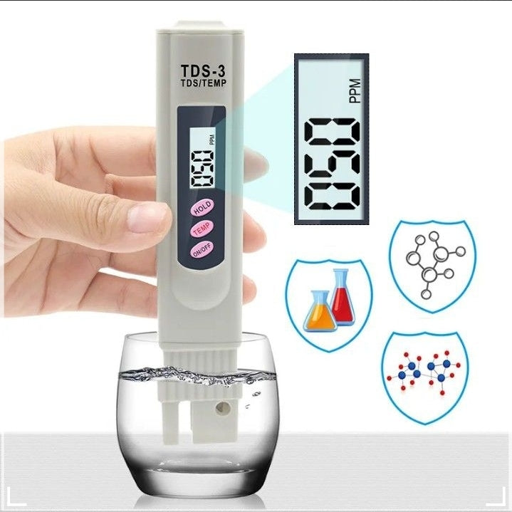 TDS Digital Water Tester Portable Water Quality Analysis Meter Water Purity Check Test Pen 0-9999 Ppm Measurement TDS-3