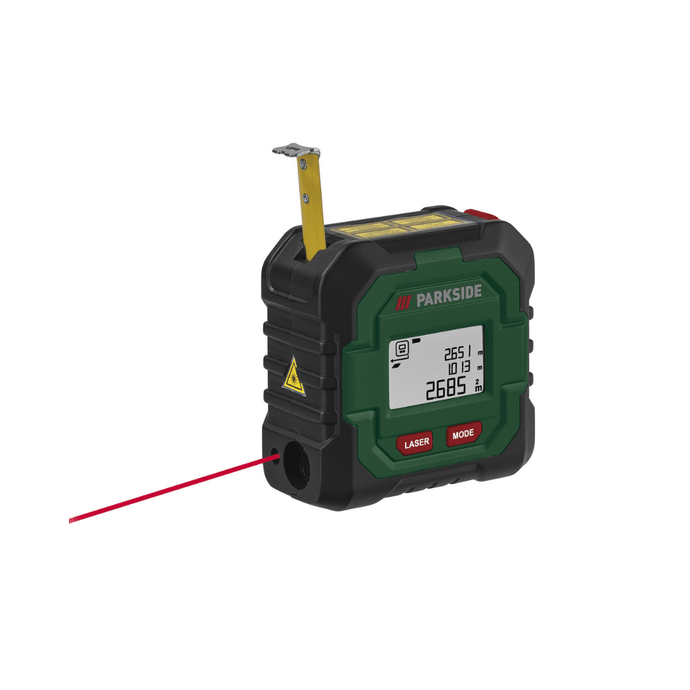 Parkside - Laser Distance Meter with Tape Measure.