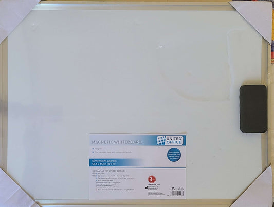 United Office - Magnetic White Board with Eraser 45 x 58.5 cm