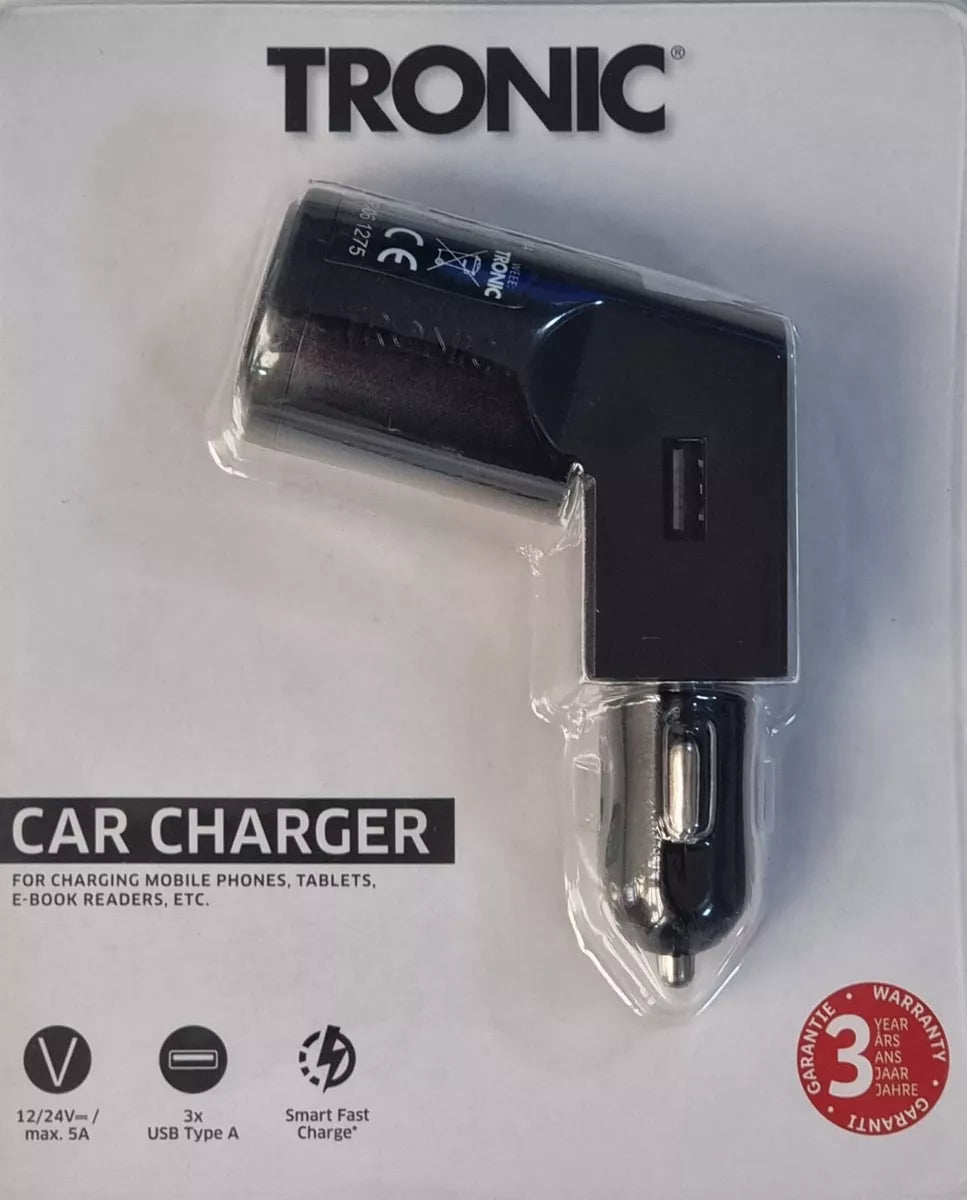 Tronic - USB Car Charger 12/24V