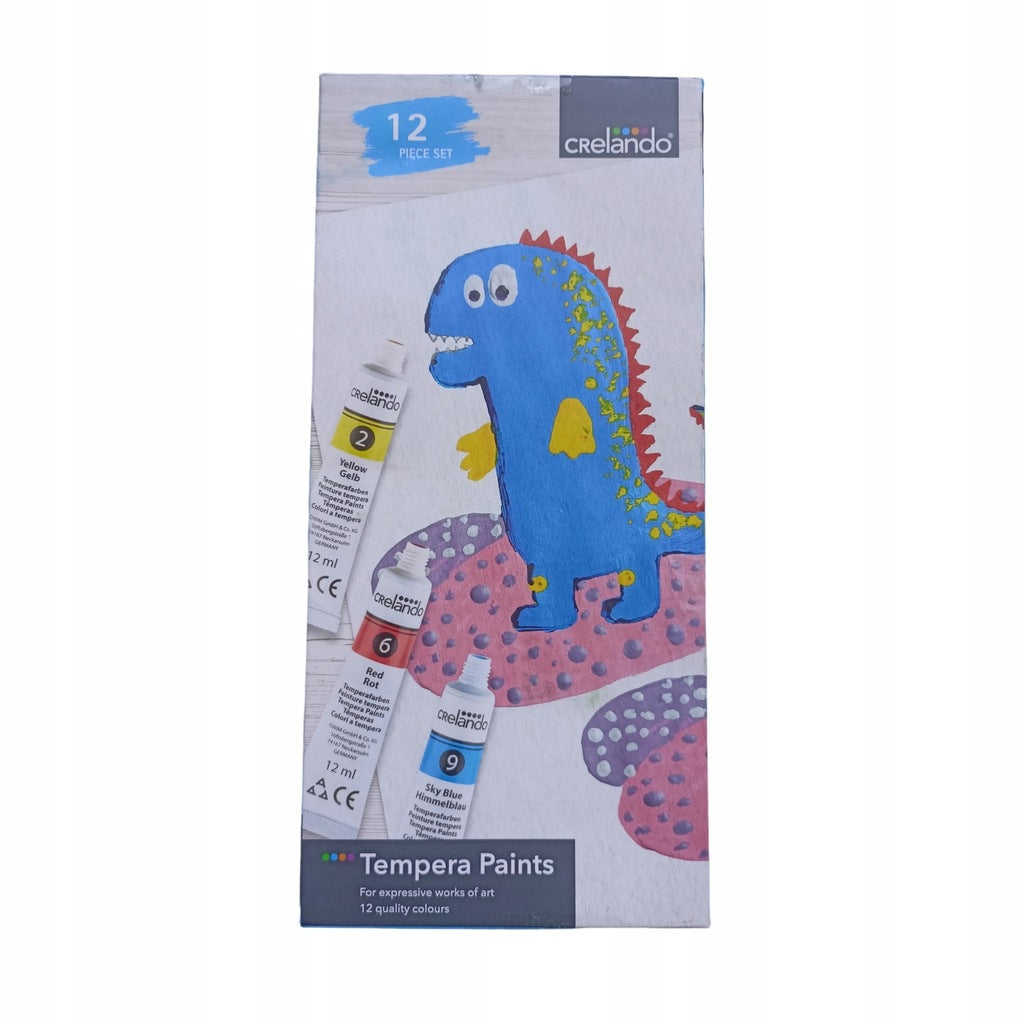Crelando - Set of tempera paints 12 colors tube 12ml