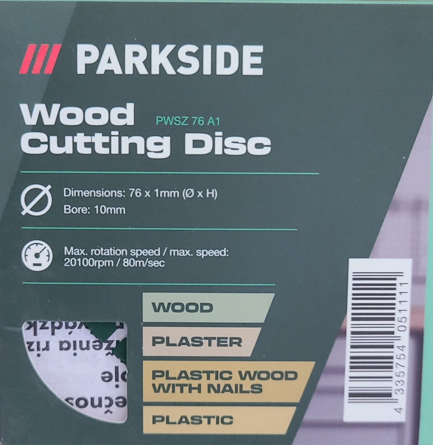 Parkside - Wood Cutting Disc