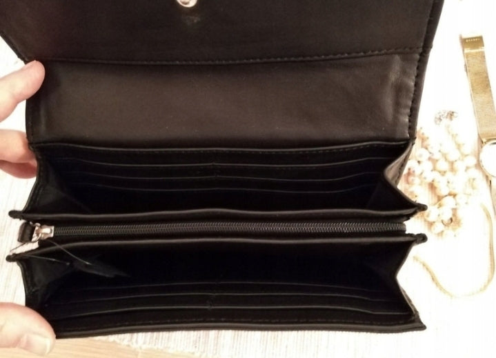 Marc Picard - natural leather black wallet for woman.