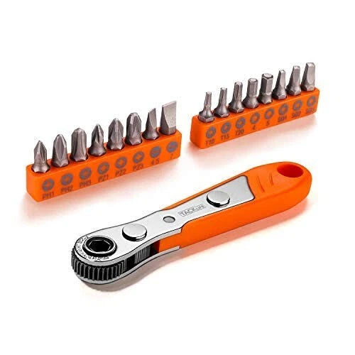 Tacklife Mini Screwdriver Bit Set DIY Ratchet Wrench Micro Torx Allen 1/4 Drive
