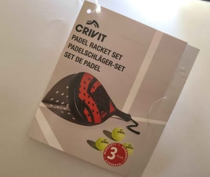 Crivit - Padel Racket Set consisting of a racket and three balls