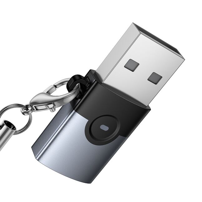 Hoco UA46B Victory series USB-A male to USB-C female adapter.