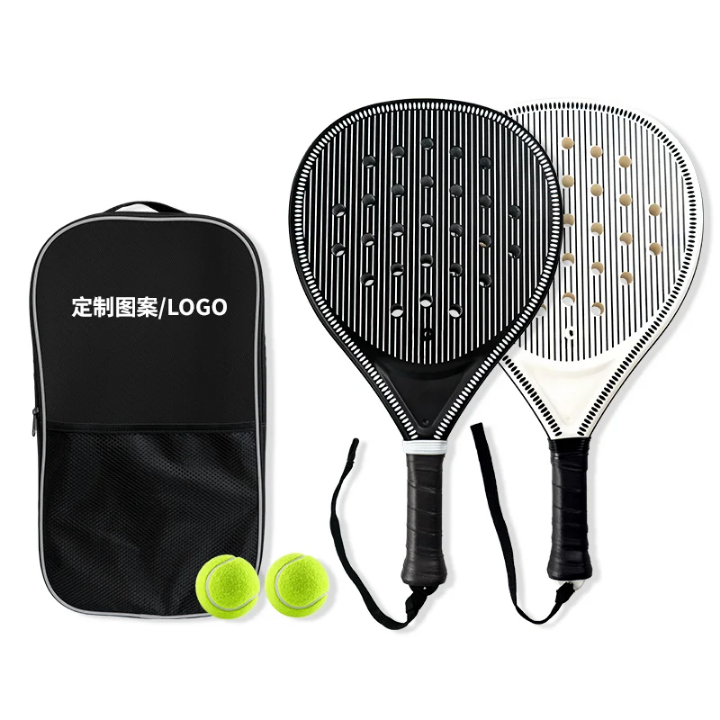Padel Rackets for beginners size: 46. 5*25. 4*4. 5CM. Structure: Inner core foam + Carbon.