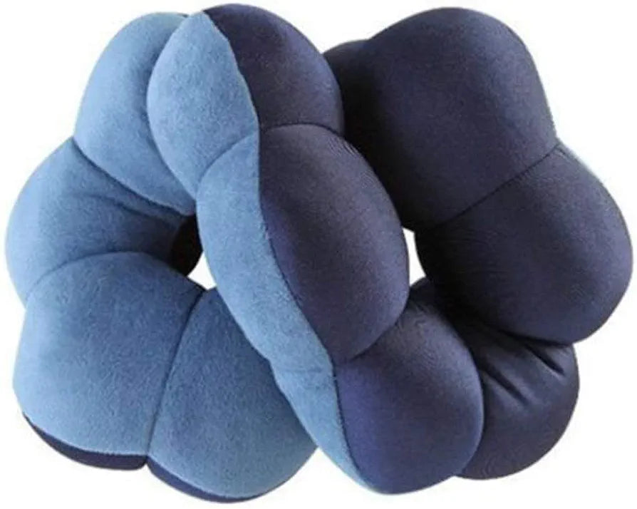 Meradiso - Flexible Total Microbead Portable Travel Pillow Round Flower Flexible Neck Pilllow