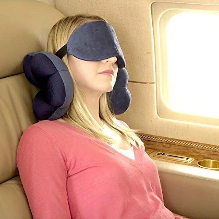 Meradiso - Flexible Total Microbead Portable Travel Pillow Round Flower Flexible Neck Pilllow