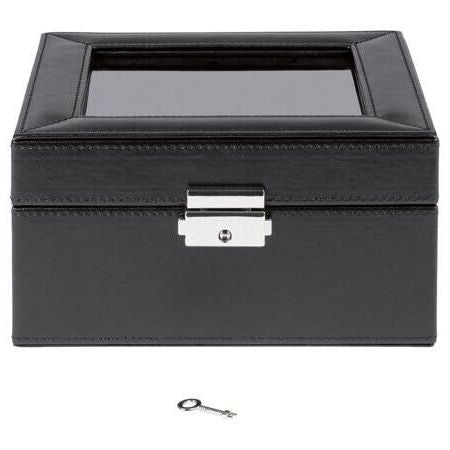 Auriol Square Watch Display Box Faux Leather With Velvet Protects With 2 Keys