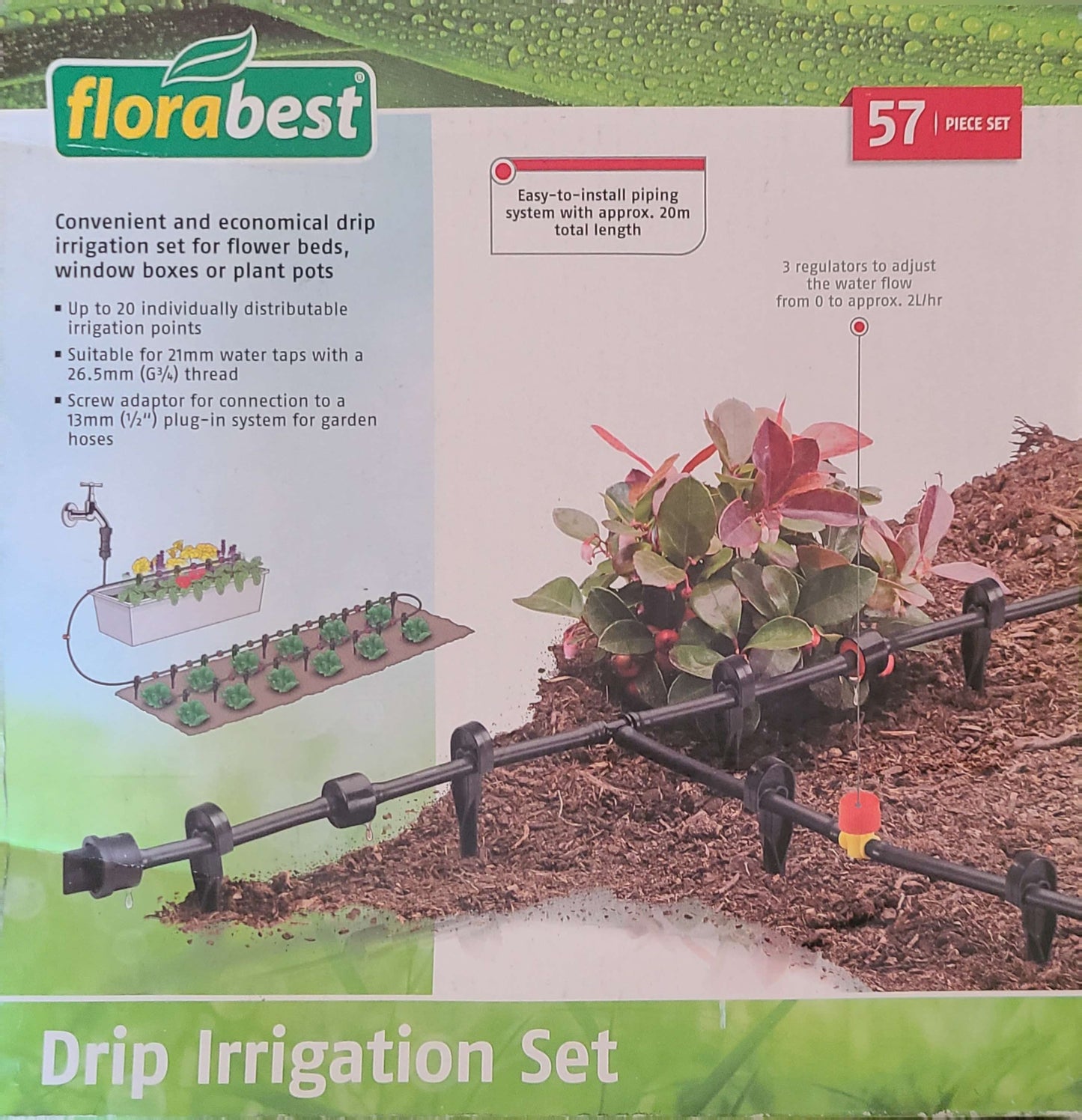 Florabest - 57-piece flower or plants garden irrigation set