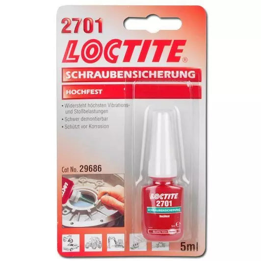 LOCTITE 2701 Threadlocker green with high strength and low viscosity for chrome surfaces (5 ml btl )