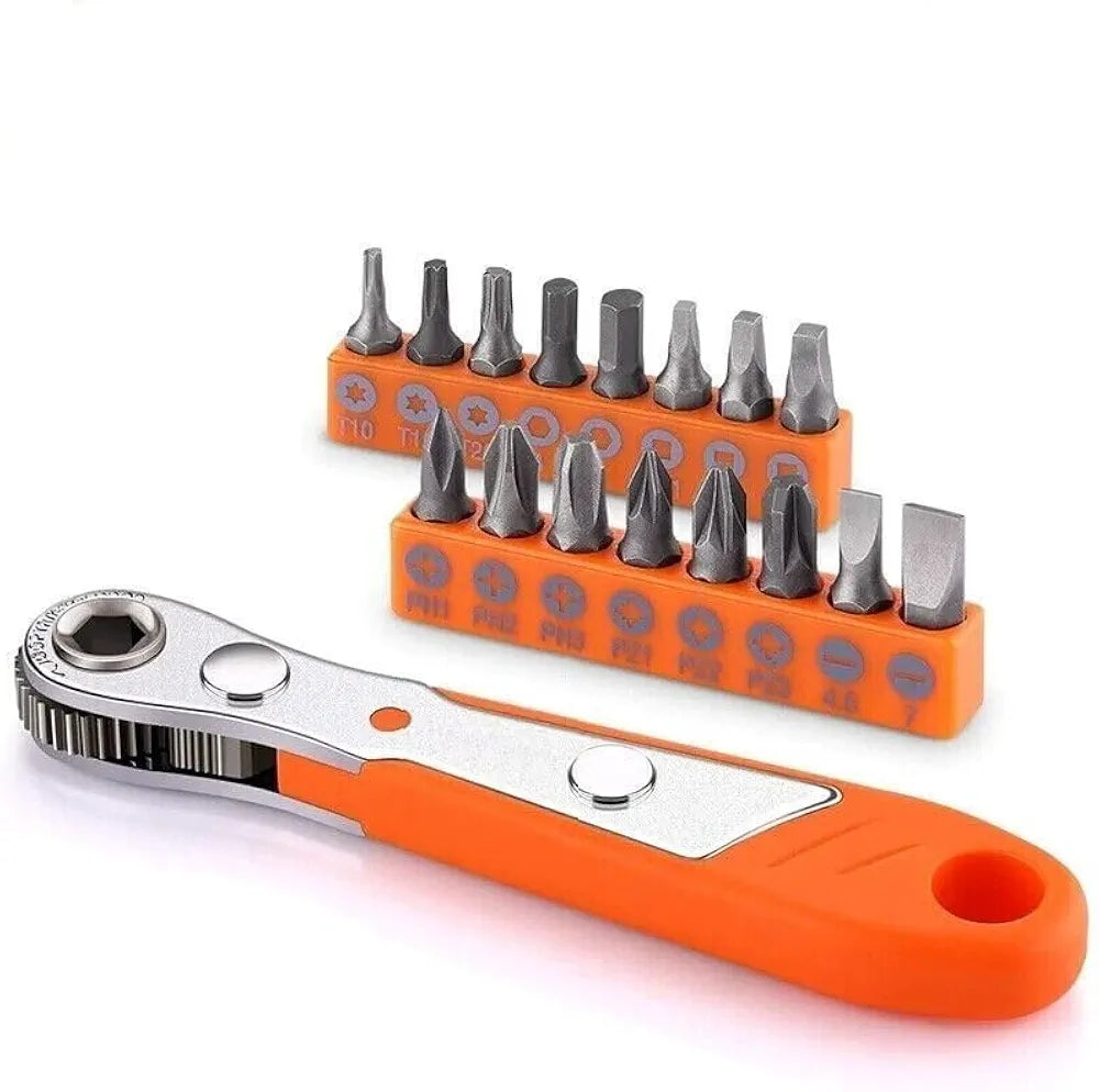 Tacklife Mini Screwdriver Bit Set DIY Ratchet Wrench Micro Torx Allen 1/4 Drive