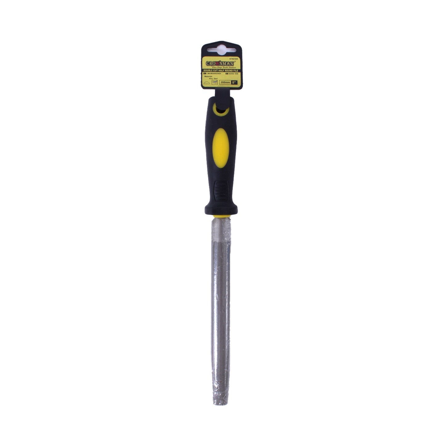 Crownman Round Rasp & Half Cut 8" Handle Black And Yellow