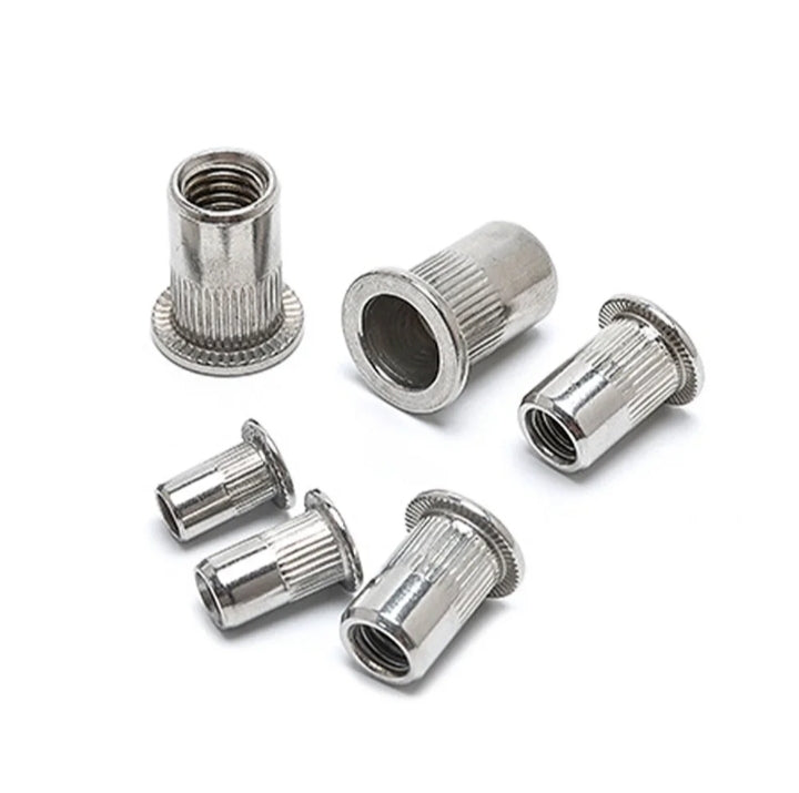 Flat Head Knurling Rivet Nut Carbon Steel - M3 M5 M6 M8 M10