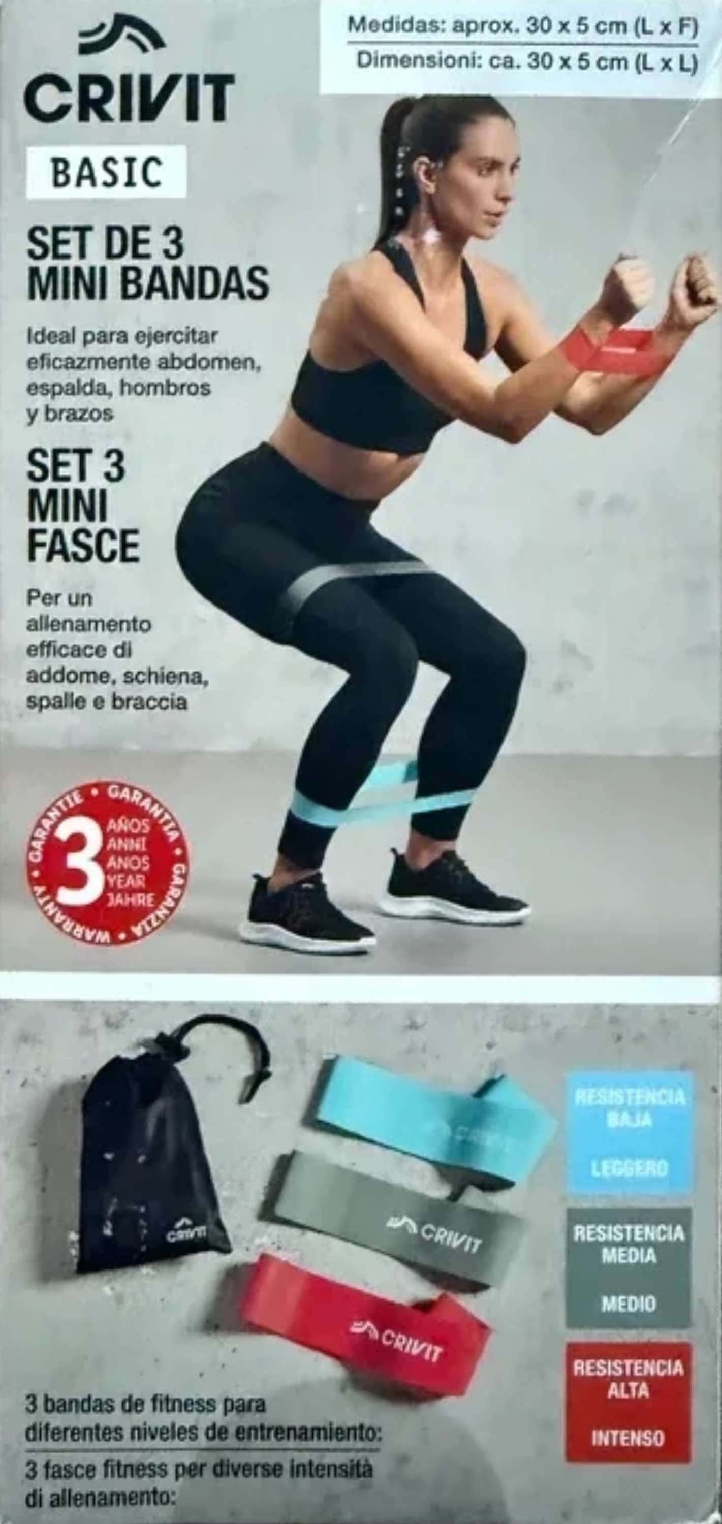 Crivit - 3 Mini Fitness & Gym Bands