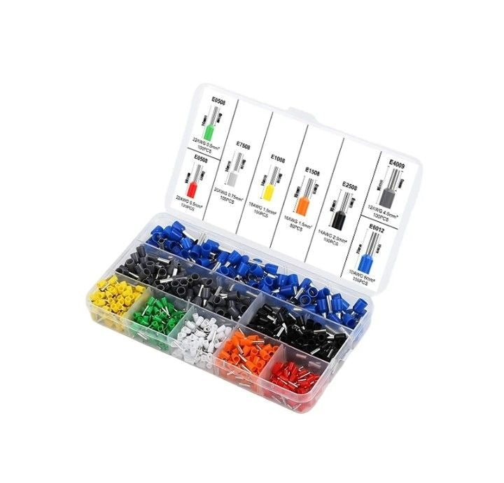 800pcs Assorted Insulated Electrical Wire Crimp Cable Connector Crimping Tool Kit Ferrule Terminals