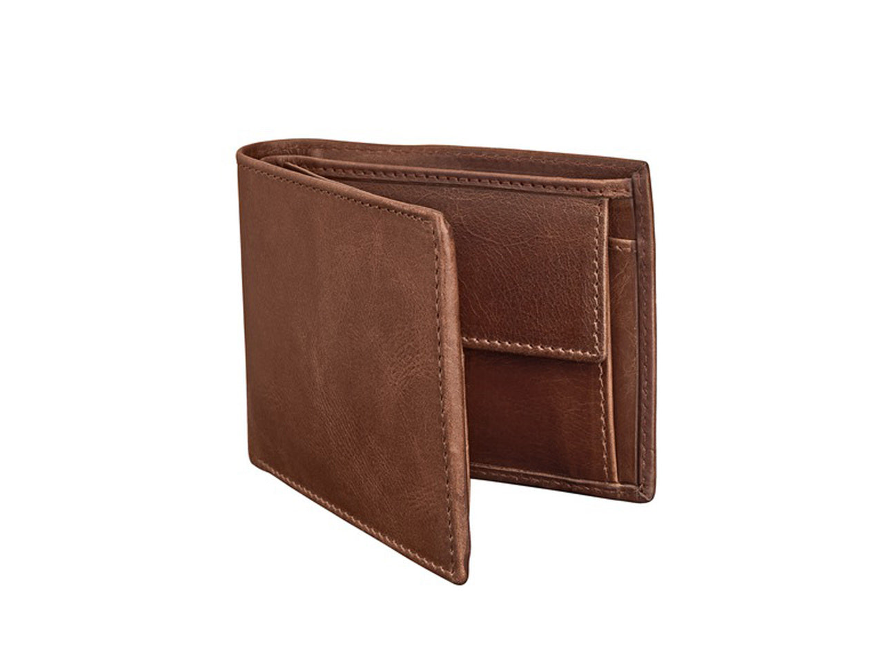 Livergy - Mens Leather Wallet Genuine Leather Brown