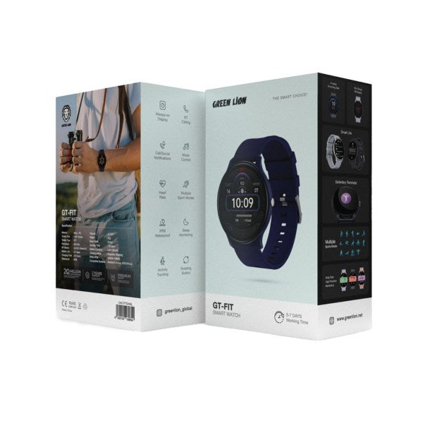 Green Lion GT-FIT Smart Watch – Black / Silver / Blue