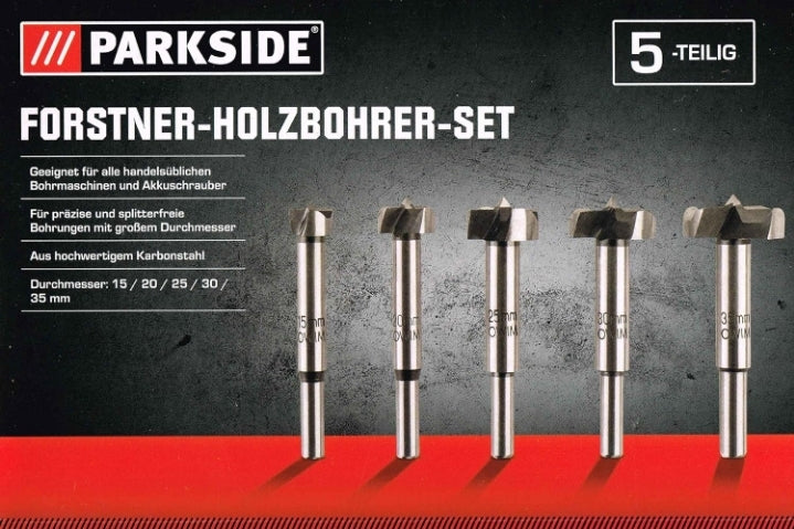 Parkside - Forstner Wood Drill Bit Set High Quality Carbon Steel.