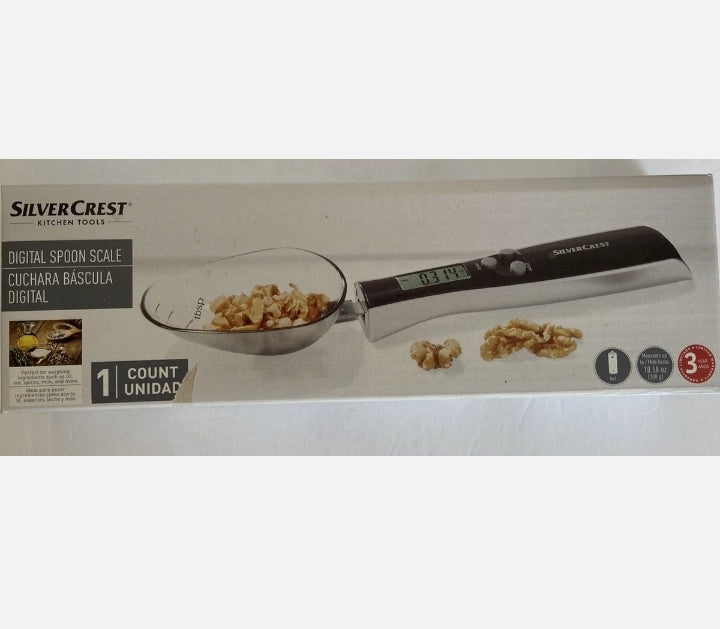 SilverCrest Digital Kitchen Food Spoon Scale ounces or grams measure battery