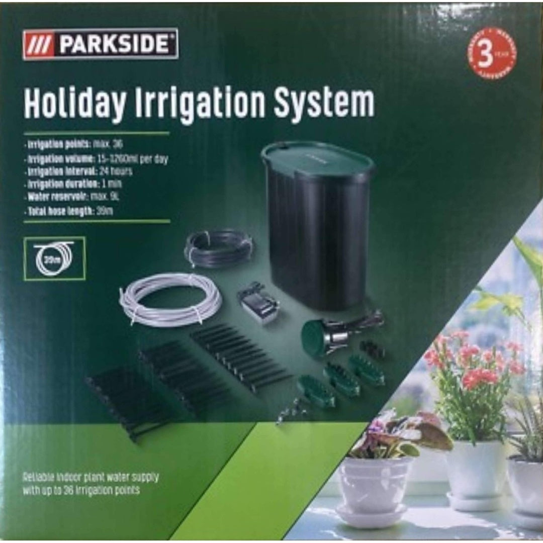 Parkside Holiday Irrigation System, a 28W automatic plant watering kit.